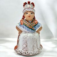 Poupée folklorique céramique vintage Molnar Martin Hongrie