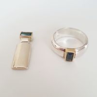 Schmuck Set Ring & Anhänger 825 Silber gr 17 mm
