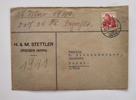 Couvert Ersigen Bern 1941