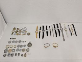 Uhr-Ersatzteile: Gehäuse, Deckel, Armbänder, Zifferblätter
