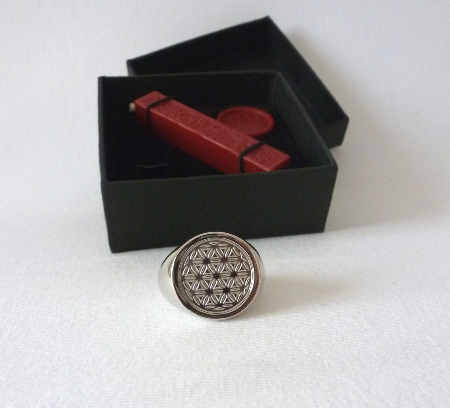Timbri: Silber-Siegelring-Set - Blume des Lebens – Nuovo e nell'imballaggio originale da Mauren venduto da Yeelen 2