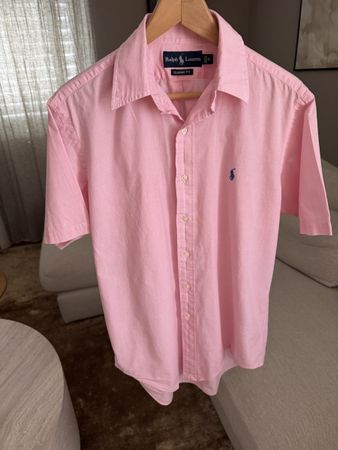 Ralph Lauren Hemd kurzarm rosa Grösse S Classic Fit