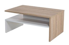 Table basse design bois et blanc fonctionnelle 