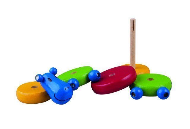 Giocattoli: Steckspielzeug, Steckpyramide Nilpferd – Nuovo e nell'imballaggio originale da Mosnang venduto da glascom 2