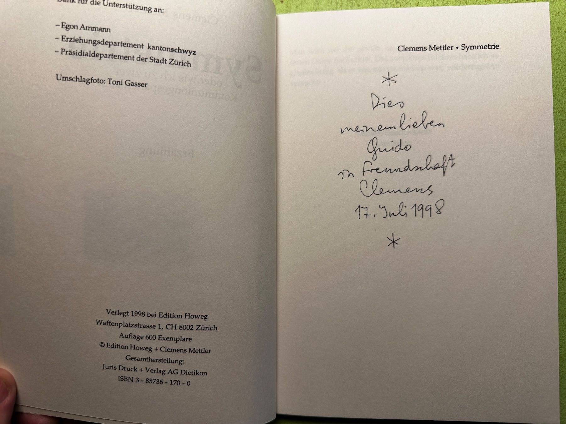 Libri: Clemens Mettler: Symmetrie. – Usato da Zürich venduto da allp 2