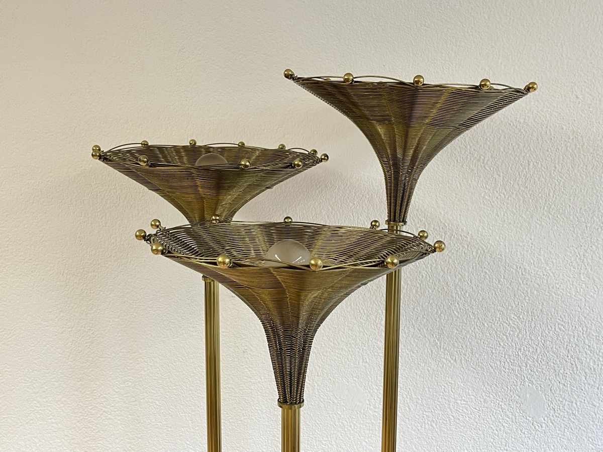 Lampen: Papyrus Stehlampe von Nucci Valsecchi 1970er, Messing – Gebraucht aus Horgen von Grizzly83 1