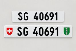 Kontrollschild SG 40691 Kennzeichen Autonummer Autoschild
