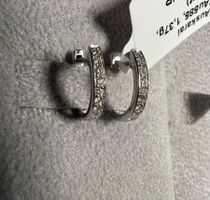 Diamond Hoop Earrings, White Gold