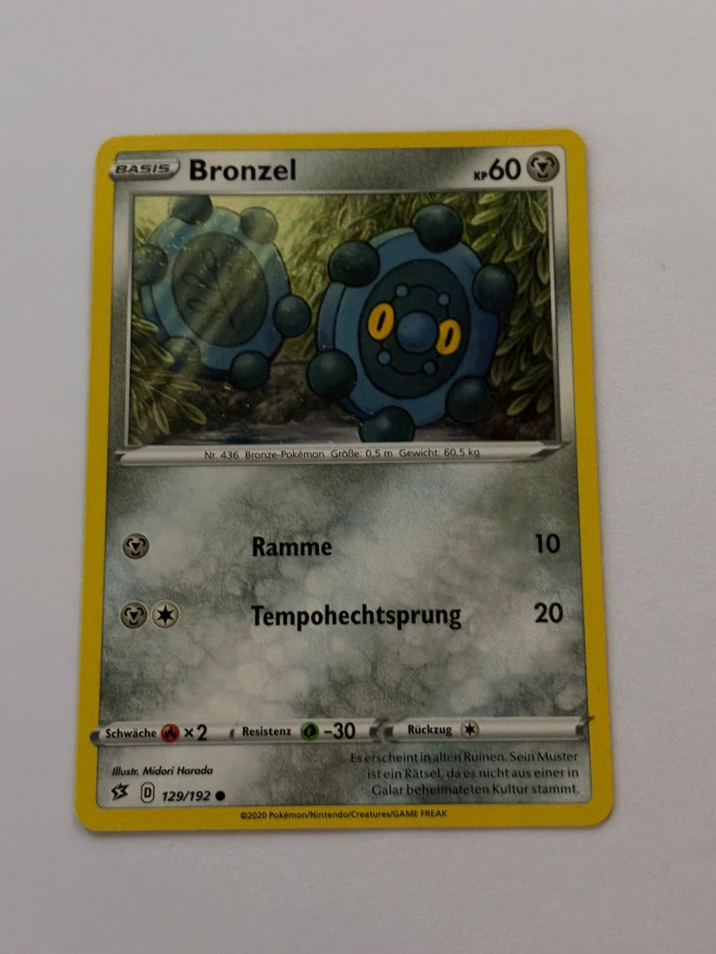 Pokémon Carte collezionabili: Pokemon-Karte Bronzel 129/192 – Usato da Herisau venduto da Seyashop1