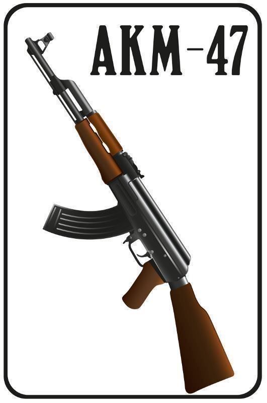 Insegne: Blechschild-AKM-47 KALASCHNIKOW-WEISS-BR – Nuovo e nell'imballaggio originale da Rupperswil venduto da big-one-sale