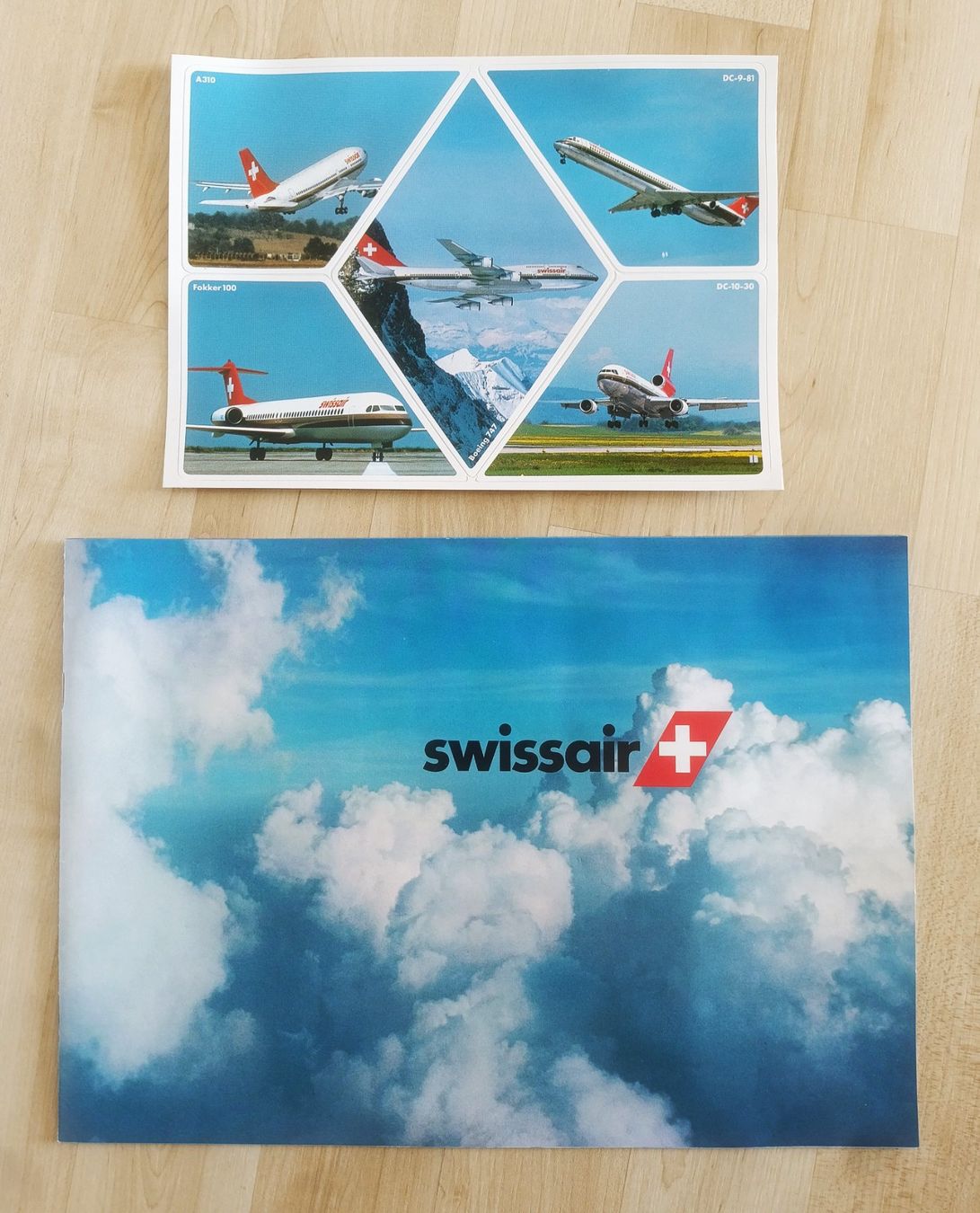 Swissair Dokumente: Swissair Proschüre und Stickerbogen – Gebraucht aus Wil SG von Donaldus