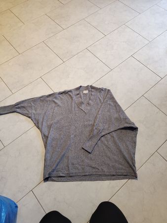 Version Feminin Pulli, Grau, One Size, mit Fledermaus Ärmeln