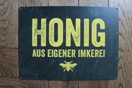 Imkerei, Bienen, Honigschild / Blechschild