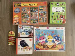 Lot jeux & puzzles: Janod Magnetibook, Goki, Baby Shark