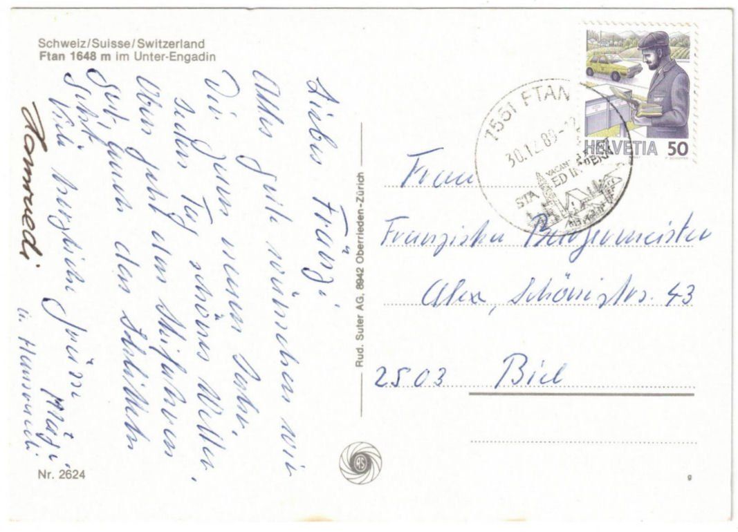 Cartoline postali: Ftan - Sessellift – Usato da Binningen venduto da Mountainrider 1