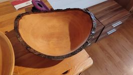 Holzschale, Schüssel, Deko, handmade, mit Rinde