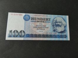 DDR 1975, 100 Mark   ungefaltet   Karl Marx