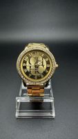 Damen Uhr Gold Strass Neu Elegant Fashion Armbanduhr Metall