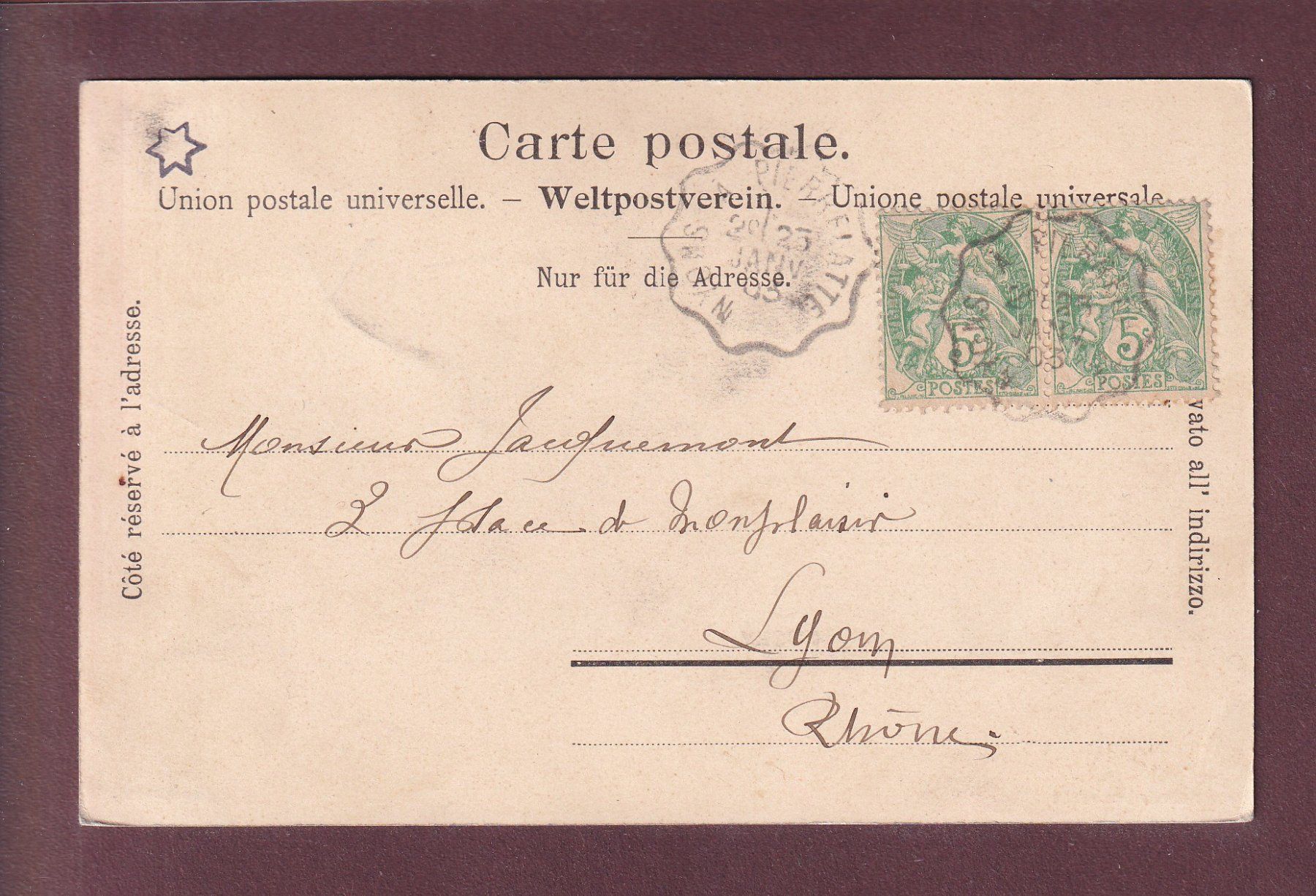 Cartoline postali: LAUSANNE - Ouchy - Château - 1903 – Usato da Pully venduto da nicecards 1