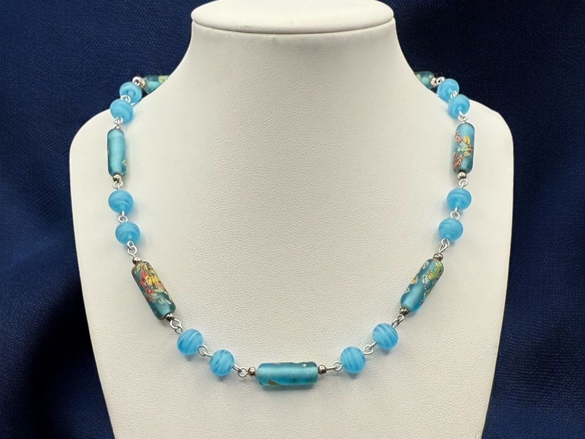 Catenine: Halskette mit blauen Glasperlen – Usato da Lamone venduto da LaCantinaMagica 1