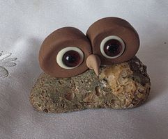 Eule Figur Iat Naturstein Handgemacht siehe Foto 