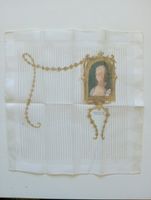 Vintage Einstecktuch Madame de Pompadour ivory handrolliert