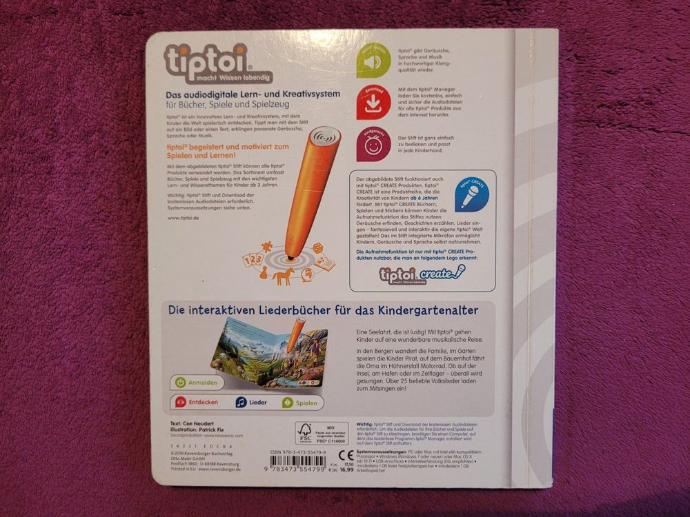 tiptoi Buch Meine schönsten Lieder für unterwegs Kaufen auf Ricardo