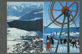 AK color Einsiedeln SZ 2- Bild, Kloster,Kinder-Skilift ≈1968
