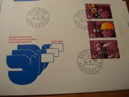 6 FDC SUVA Z-Druck 1978, div. Varianten