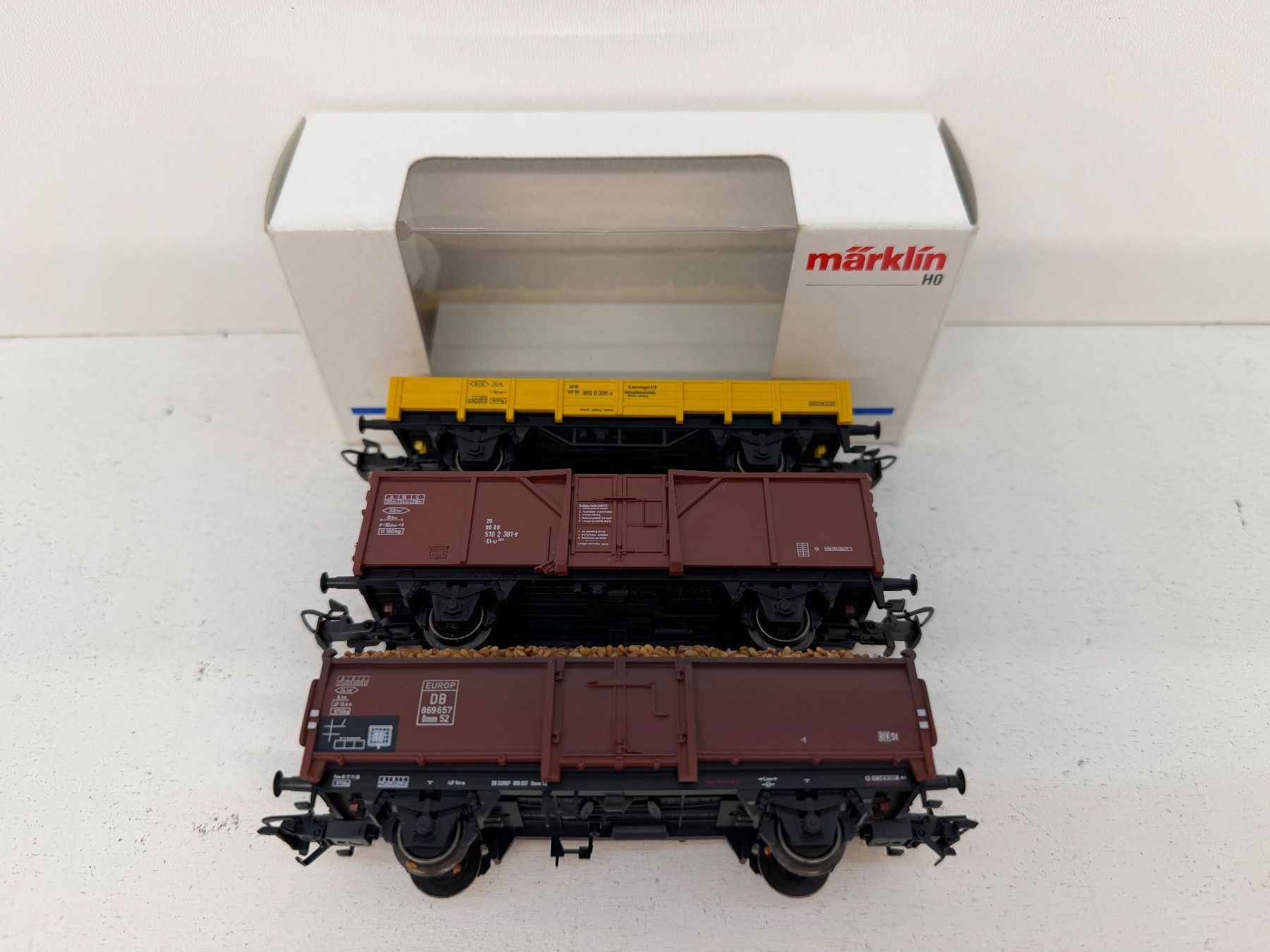 Märklin Trains électriques: Märklin 4471, 4431, 00761 Güterwagen - Set der DB – D'occasion à Büsserach par ModellbahnDepot