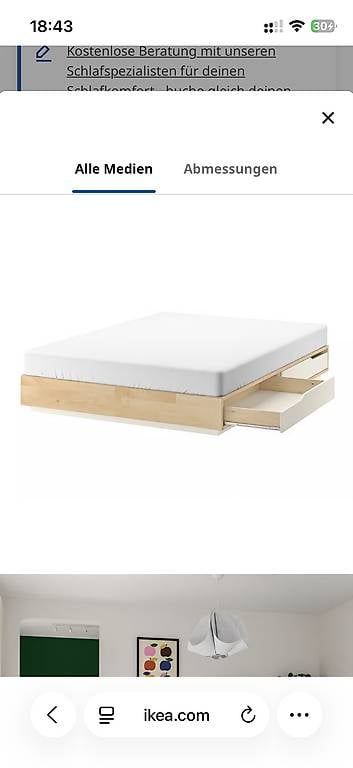 Ikea Letti: Mandal Bettgestell mit Schubladen – Usato da Zürich venduto da bea_6yrz 2