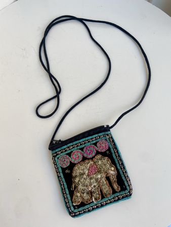 Kleine Tasche/Portemonnaie  Elefant Applikation