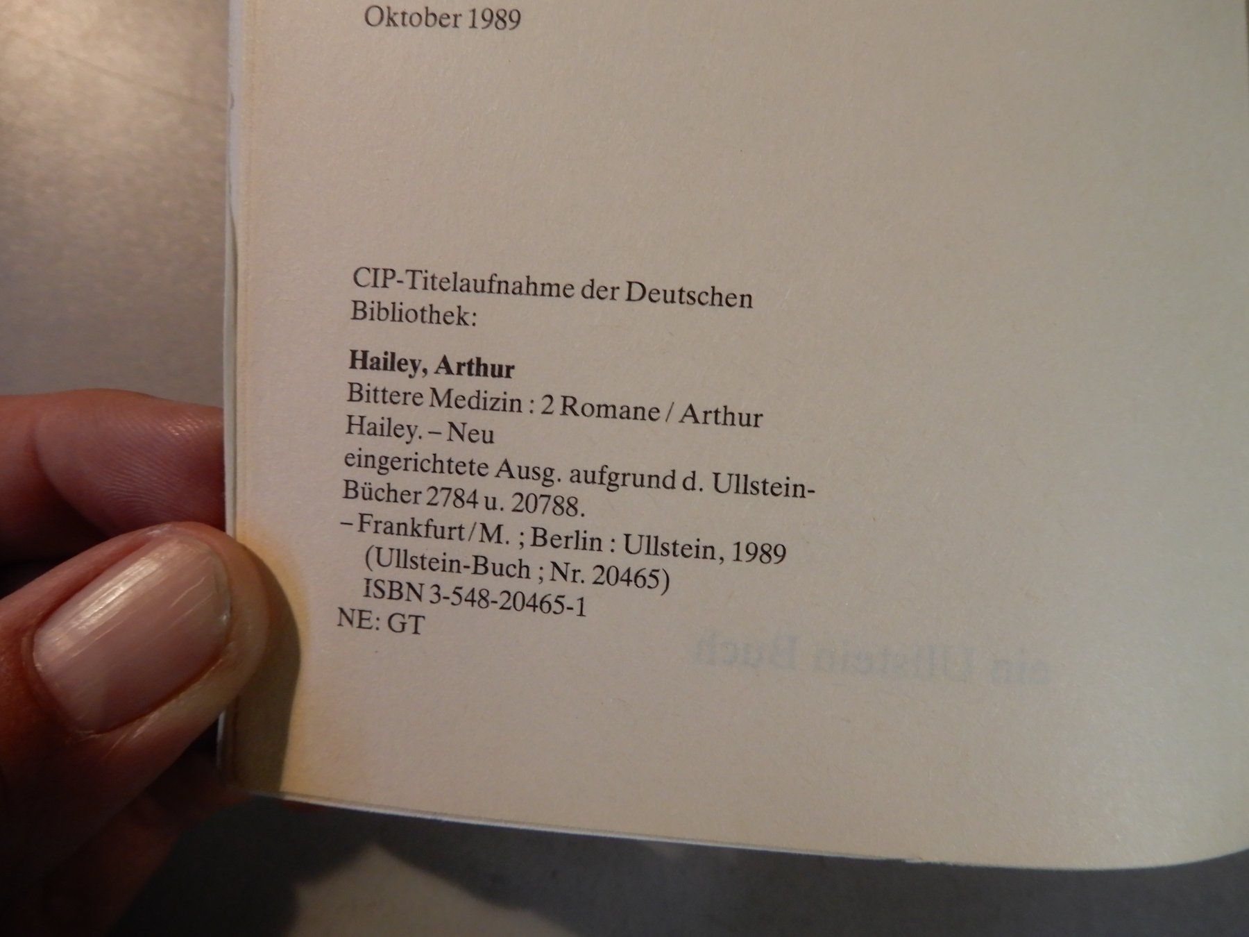 Libri: Arthur Hailey: Letzte Diagnose, Zustand: Gut – Usato da Erstfeld venduto da Mario_boe0 3