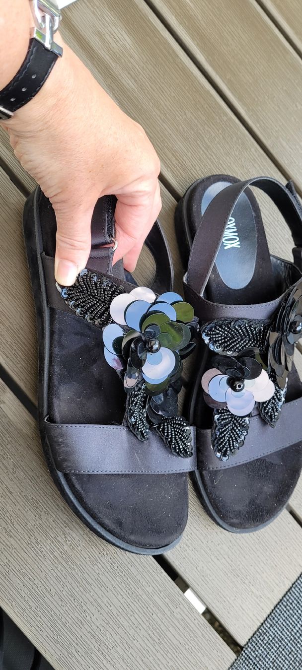 Damenschuhe: Schwarze Pailletten Sandalen Gr. 40 – Neu (gemäss Beschreibung) aus Bad Ragaz von Ansial 3