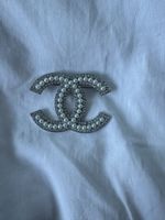 Broche Perles Strass Argenté Bijou Fantaisie