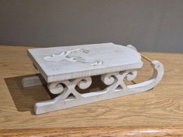 SHABBY CHIC Deko Holzschlitten, Grösse 29 cm lang