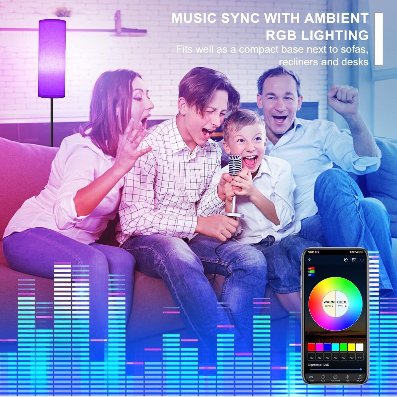 Lampen: Stehlampe RGB Dimmbar Smart mit Fernbedienung Schwarz – Neu und originalverpackt aus Hallau von Sale50OFF 7