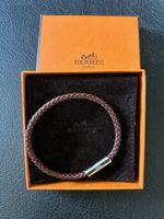 Hermes Armband braun Leder Silber 21cm mit Box