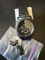 Herrenuhr Fossil schwarz Edelstahl gebrauchter Zustand