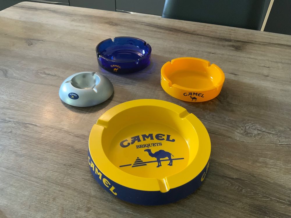 K COOL Camel Aschenbecher Mit Deckel | Winddichter Metall-Aschenbecher 16x10cm | Vintage Design