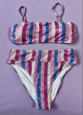 Pinker Glitzer-Bikini Grösse L