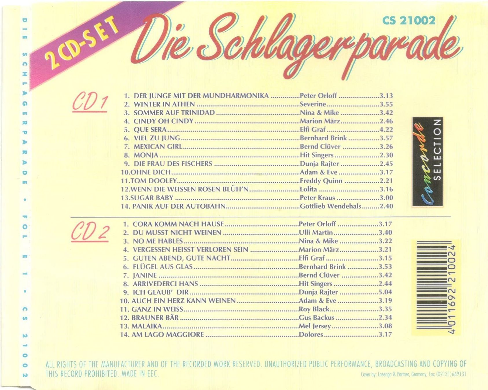 CD: Die Schlagerparade Folge 1 Doppel CD – Usato da St. Margarethen TG venduto da ursk10 1