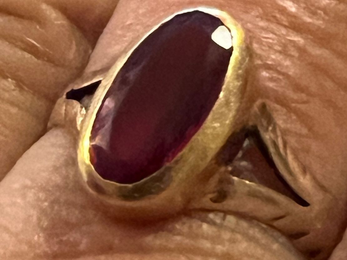 Anelli: Gold-Ring 14K mit Rubin – Usato da Chur venduto da Penting1935 5