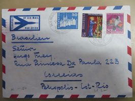 Gelaufener Luftpostbrief 1970 nach Brasilien