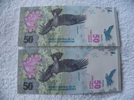 Argentinien 50 Pesos 2018/2020, P-363, Fortlaufend N., Unc