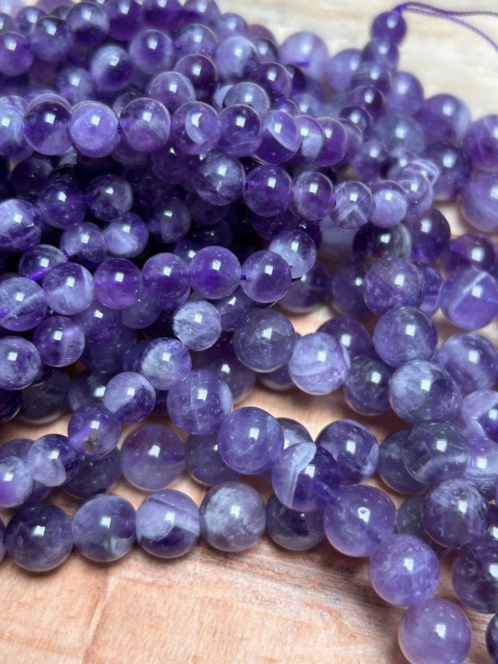 Minerali & Pietre curative: Strang echte dream amethyst Kugeln / stone beads 8 mm – Nuovo (secondo la descrizione) da Niederrohrdorf venduto da Ytobi