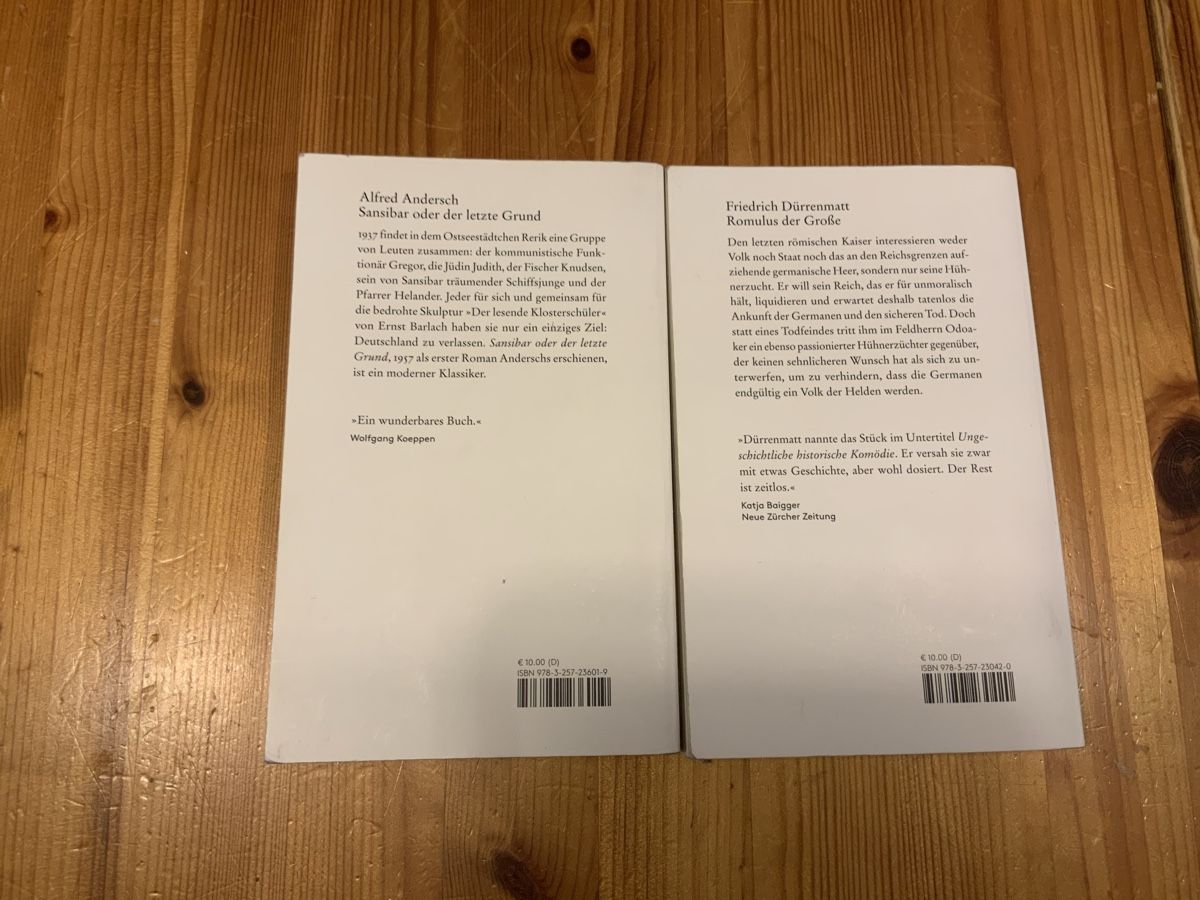 Libri: 2 Diogenes Bücher Andersch und Dürrenmatt – Usato da Ostermundigen venduto da Bolette 2