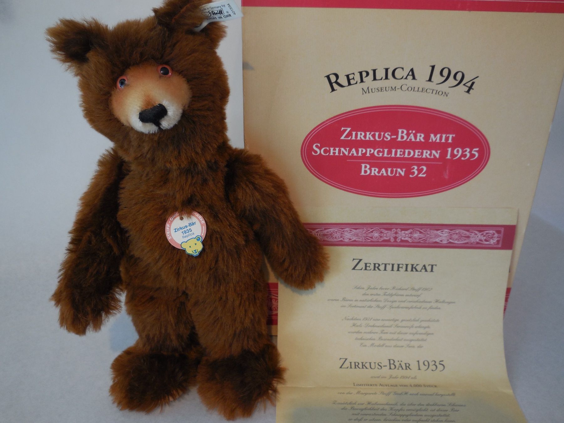 Steiff Giocattoli: Steiff, Zirkus Bär 1935, Replica von 1994 – Nuovo (secondo la descrizione) da BÜLACH venduto da arun8184 1