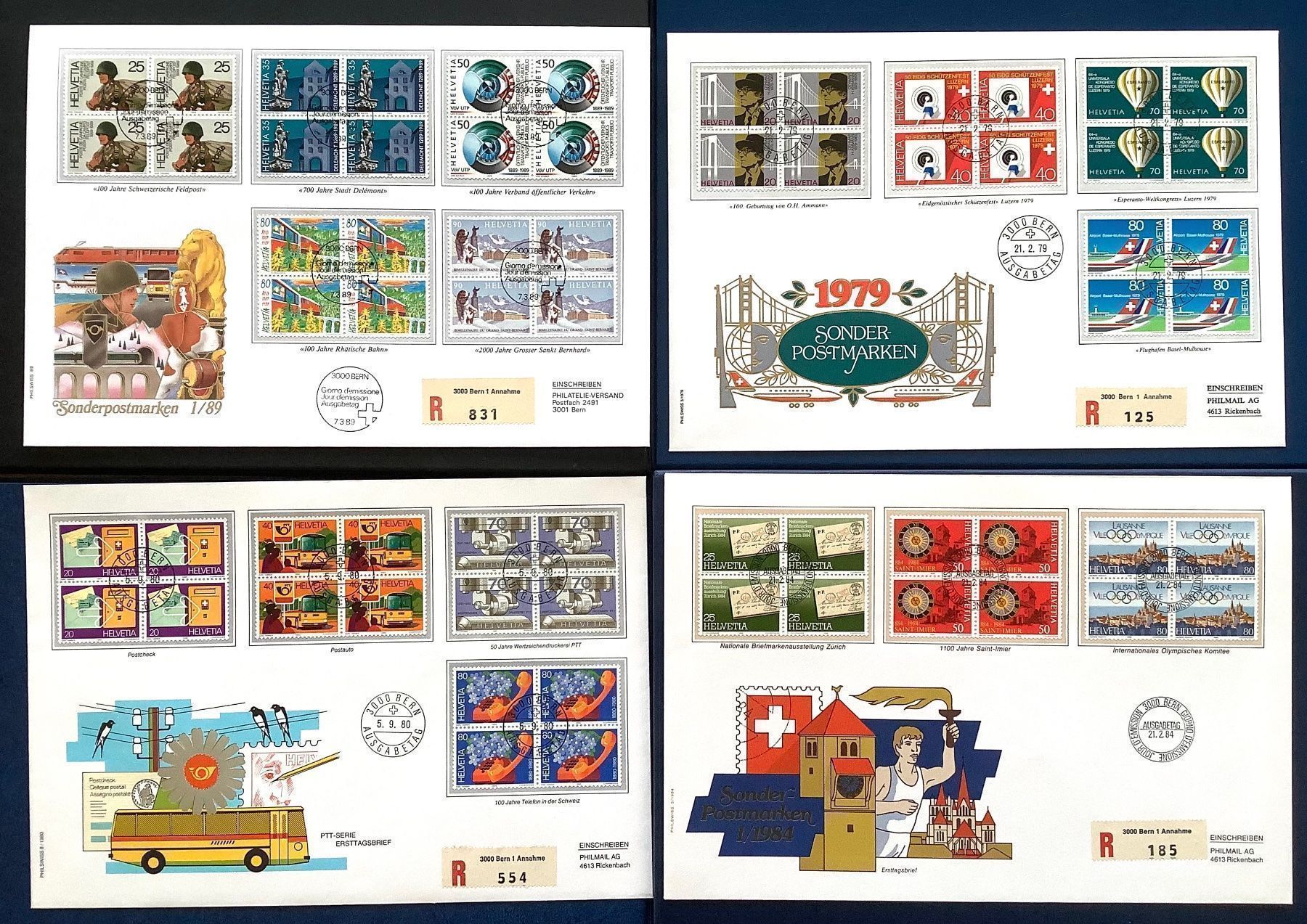 Alle Briefmarken: FDC 1979-84  Sondermarken 4 Grossbriefe – Neu (gemäss Beschreibung) aus Liestal von Pep3