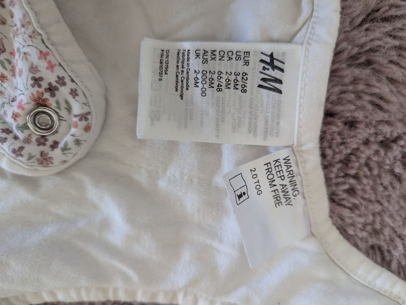 H&M Sacchi a pelo: H&M Babyschlafsack Blumenmuster 62/68 – Usato da Berneck venduto da Pake1808 2